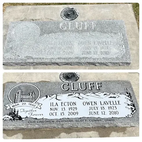 Restored headstone